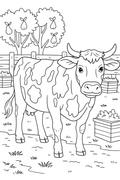 Oddball The Cow - Digital Coloring Page