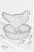 Dottie in a basket - Digital Coloring Page
