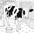 Oddball The Cow 2 - Digital Coloring Page