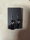 Black cat earrings