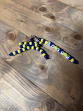 Blue & Yellow Bow 'Cheer' Keychain