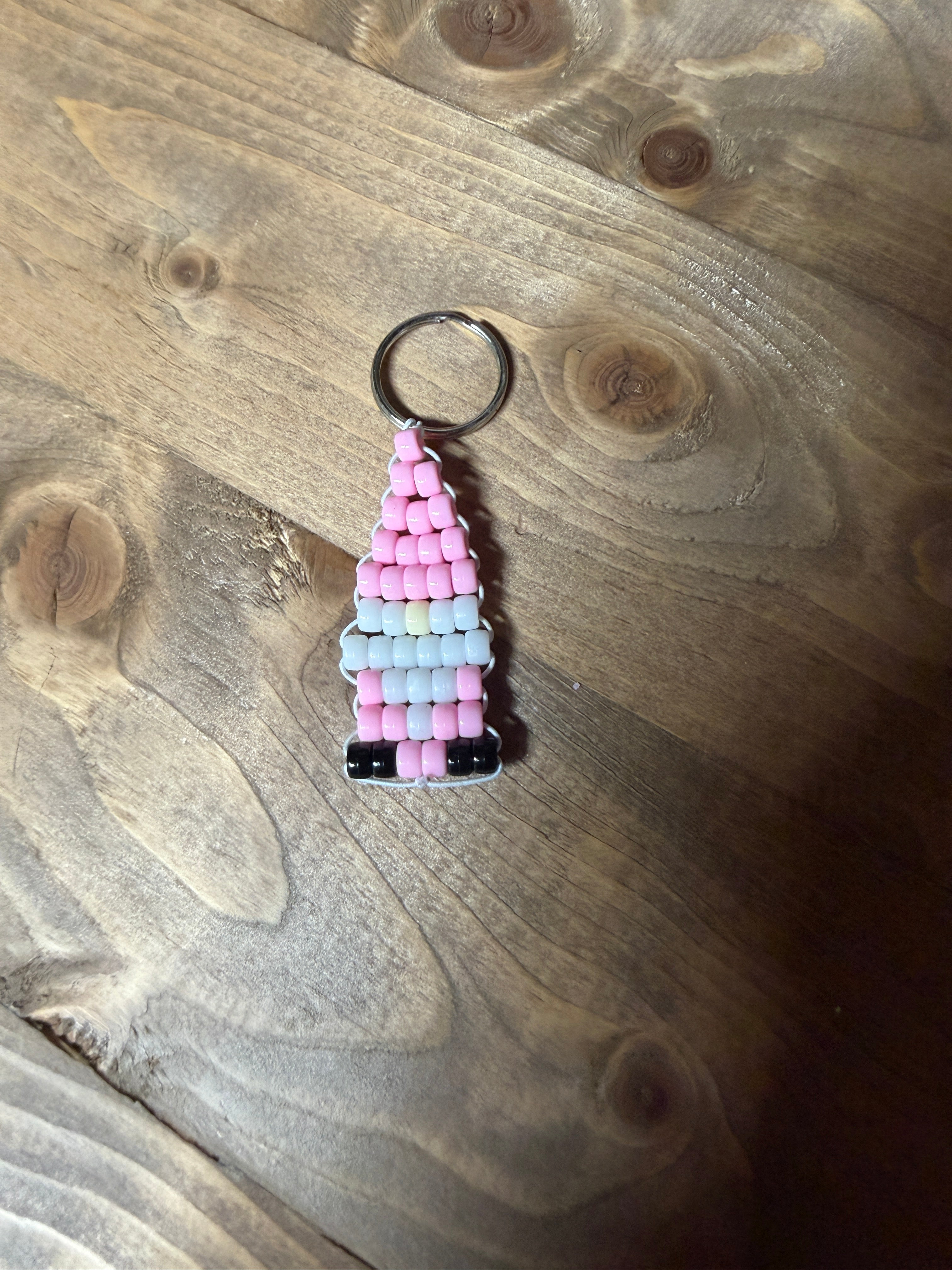 Small Light Pink Gnome Keychain