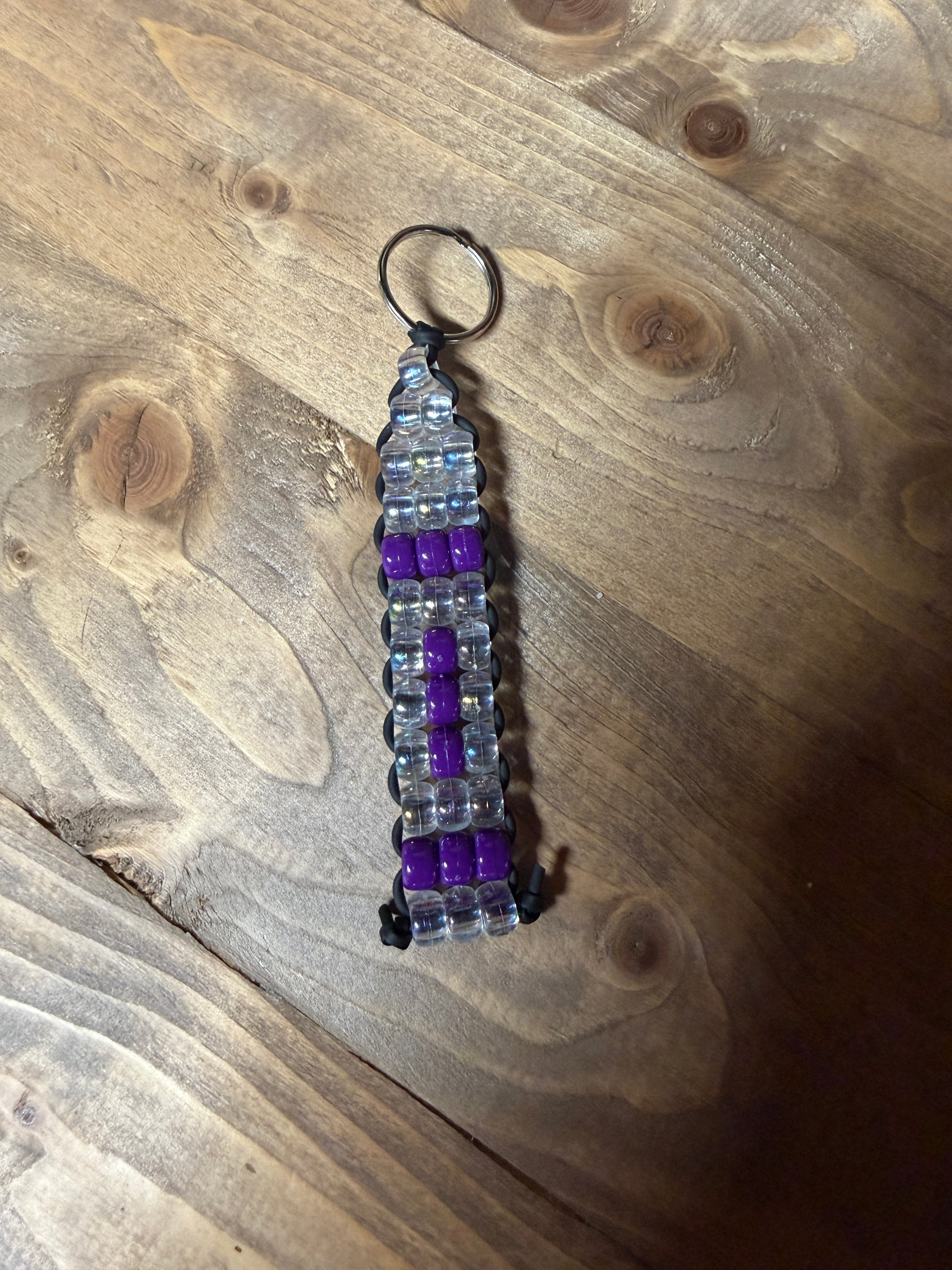 Clear & Purple Crayon Keychain