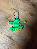 Small pearl green frog keychain