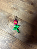 Small Hot Pink Flower Keychain