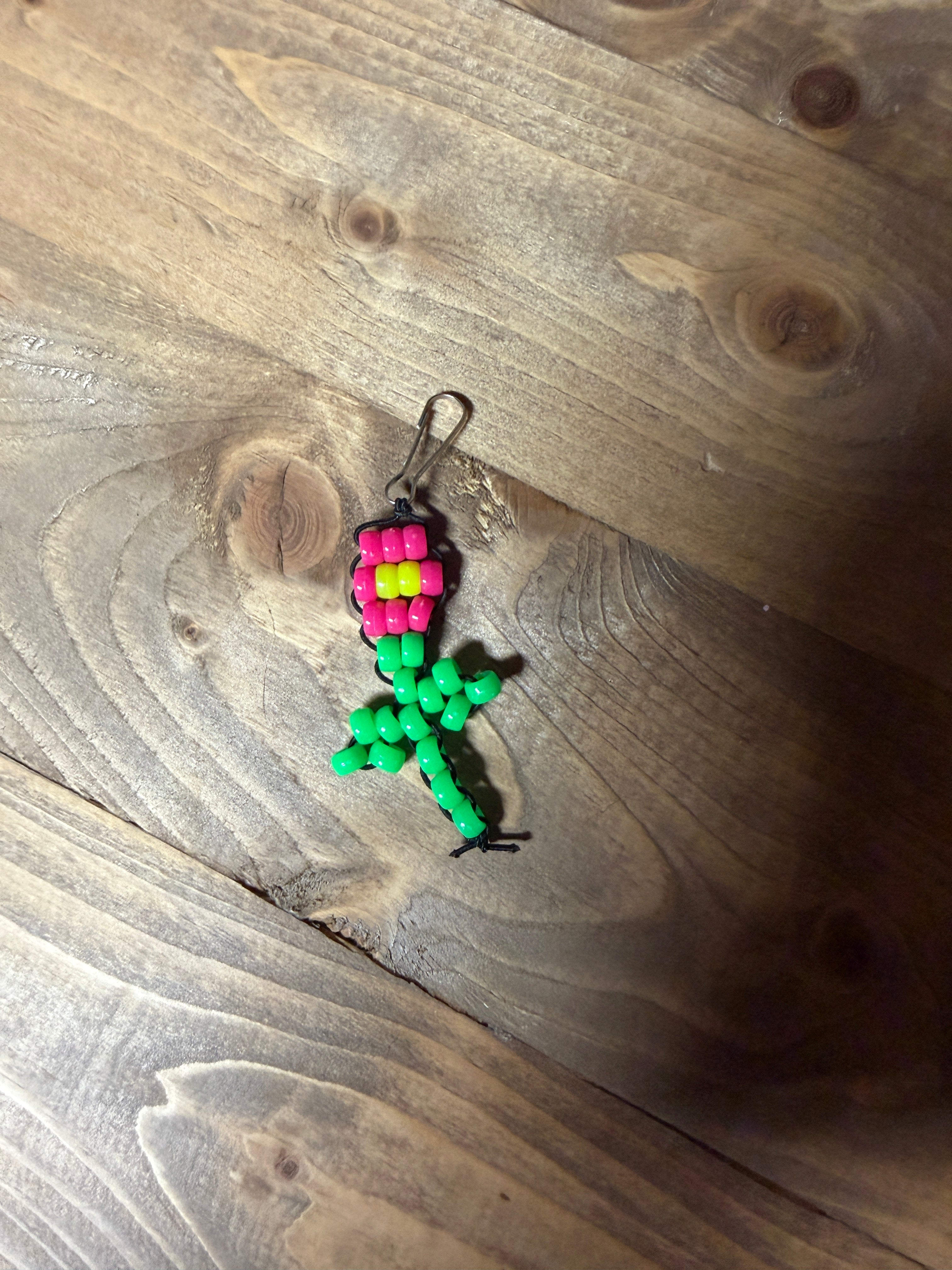 Small Hot Pink Flower Keychain