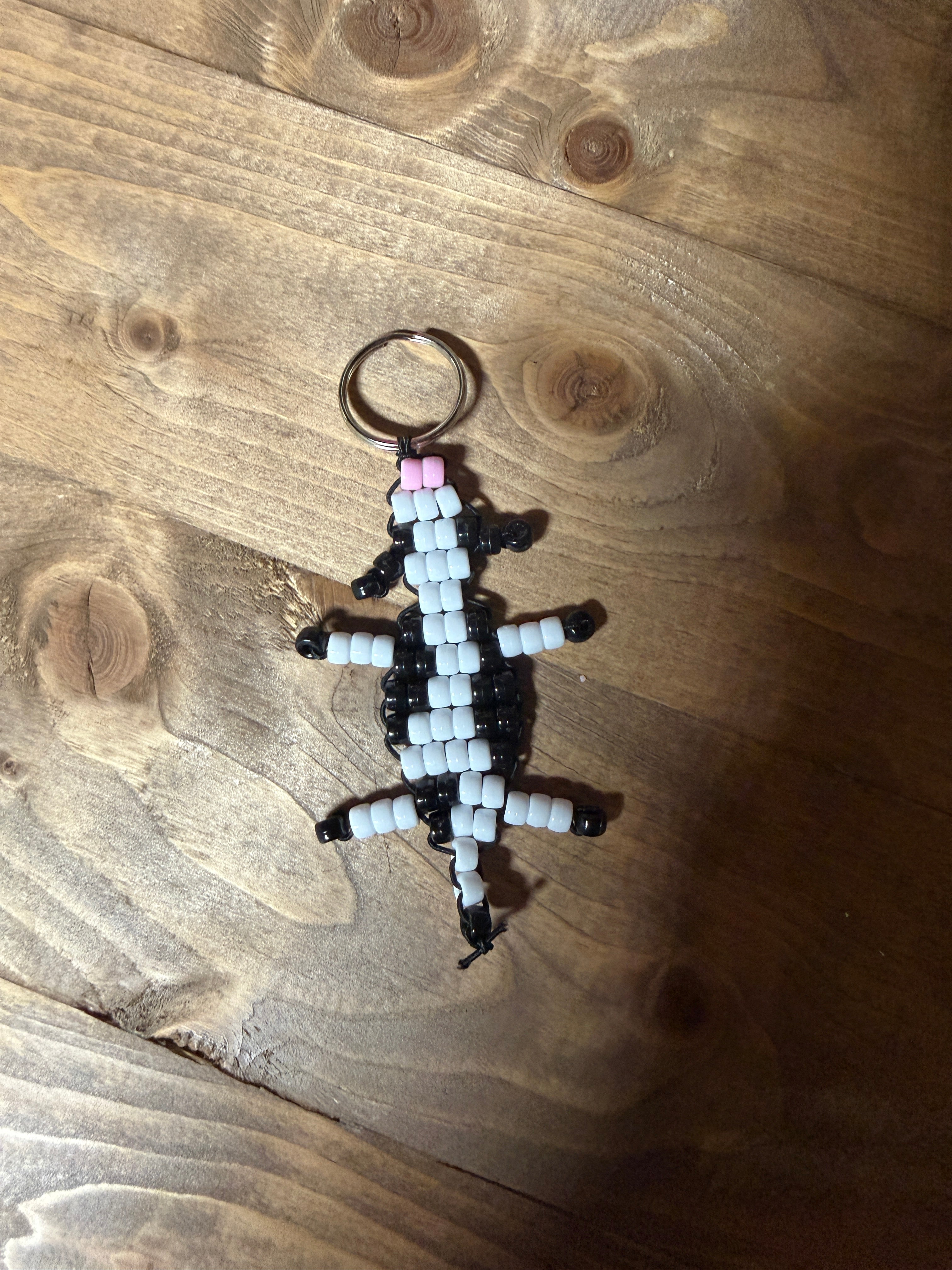 Small Black & White Cow Keychain