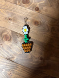 White Flower Keychain