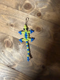 Small Yellow & Blue Lizard Keychain