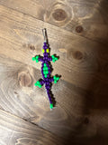 Small Purple & Green Lizard Keychain