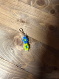 Small yellow & blue flower keychain