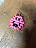 Pink Smiley Face Keychain