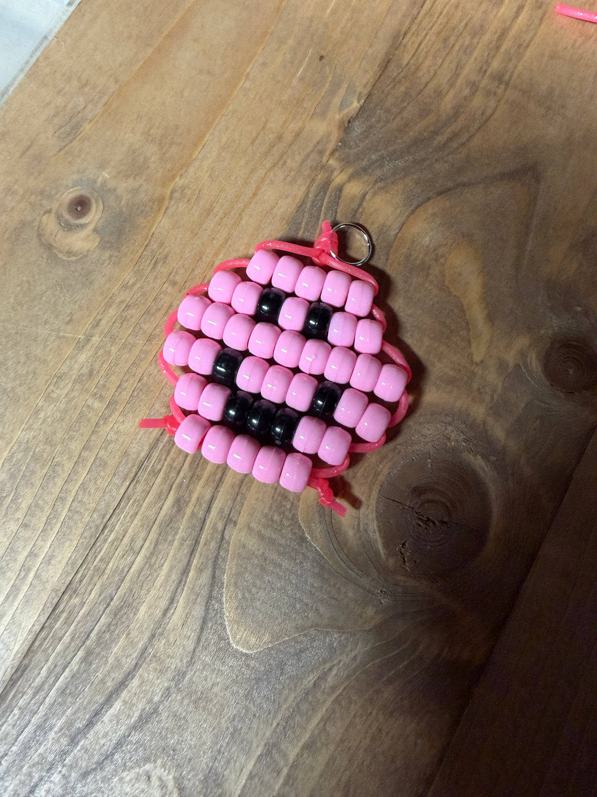 Pink Smiley Face Keychain