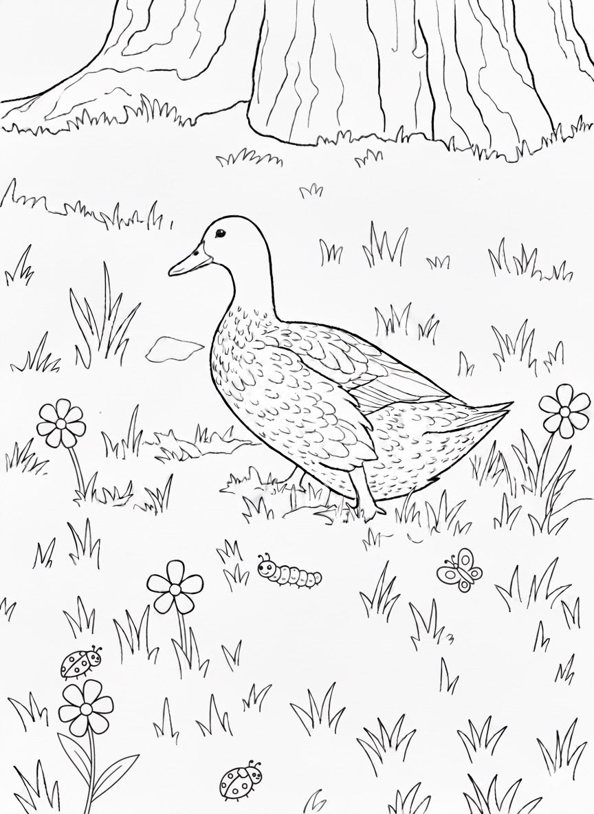 Rouen Duck - Digital Coloring Page